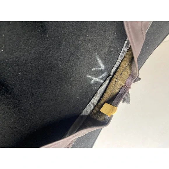 Black Felt Fedora Hat With Brown Band 100 Percent Wool - Picture 11 of 16